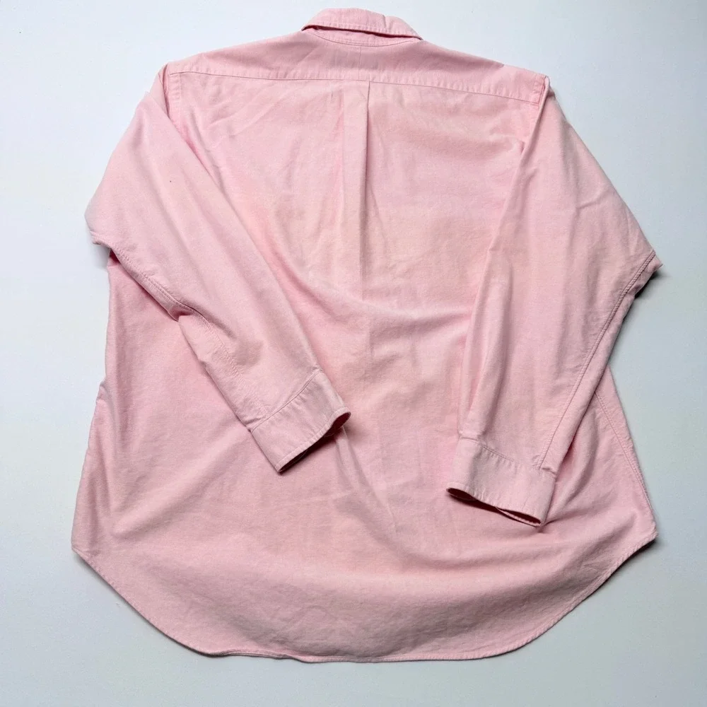 Polo Ralph Lauren Mens Blake Oxford Shirt Pink Long Sleeve Button Down Large